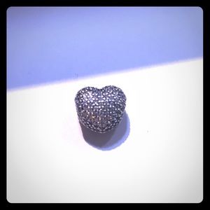 Pandora Pave Heart Clip